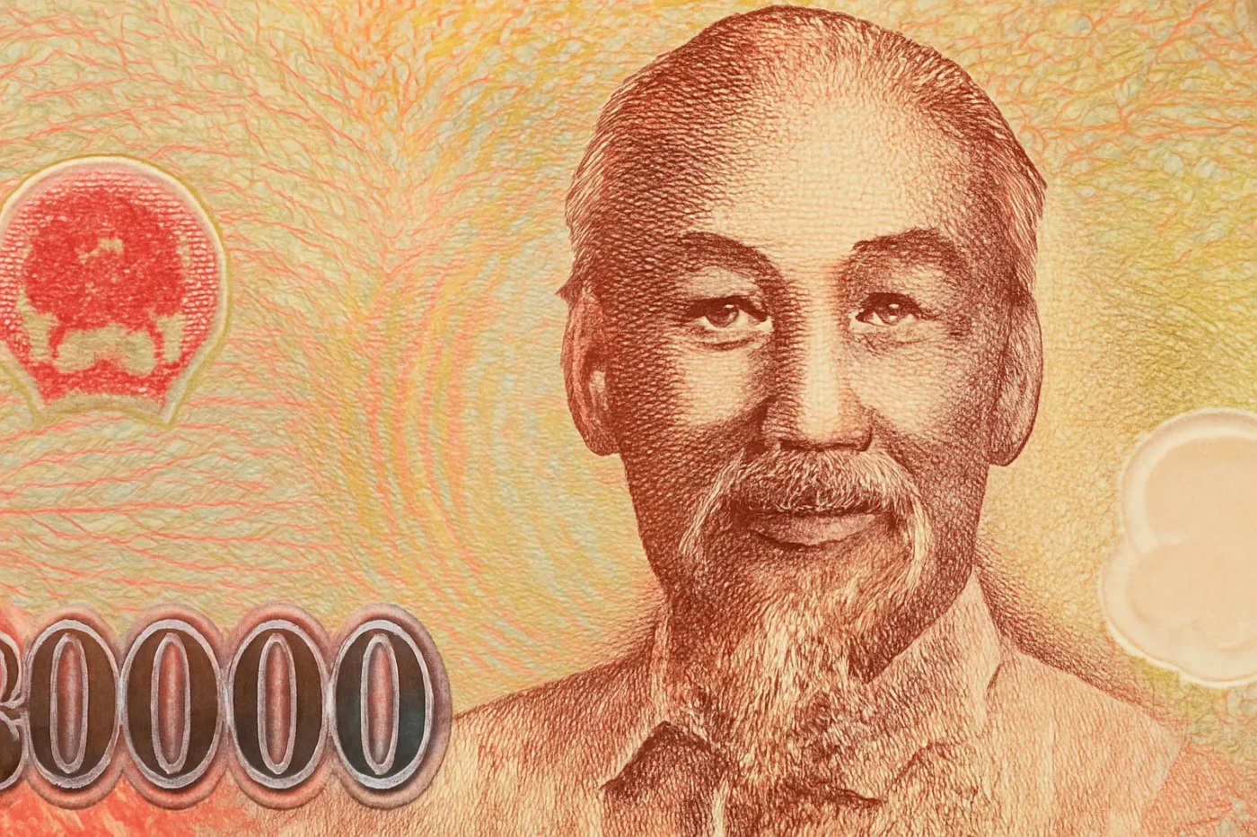 Mặt trước tờ tiền 200k in chân dung Chủ tịch Hồ Chí Minh